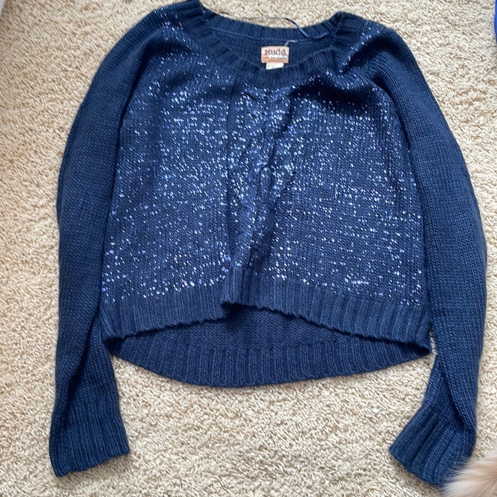 Mudd Metallic Navy Dark Blue Sweater Size XL